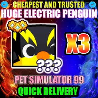 HUGE ELECTRIC PENGUIN X3