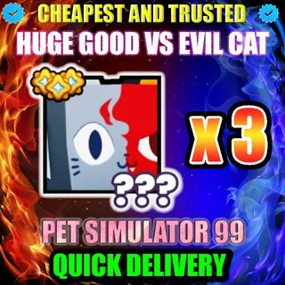 HUGE GOOD VS EVIL CAT X3