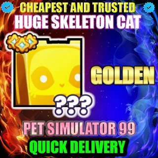 HUGE SKELETON CAT GOLDEN