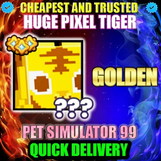 HUGE PIXEL TIGER GOLDEN