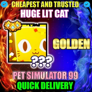 HUGE LIT CAT GOLDEN