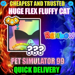 HUGE FLEX FLUFFY CAT RAINBOW