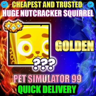 HUGE NUTCRACKER SQUIRREL GOLDEN