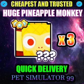 x3 HUGE PINEAPPLE MONKEY