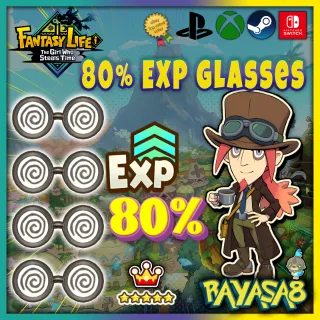 Fantasy Life i | 80% EXP Swirly Specs Set (4x) | Level Boost Gear 🔥