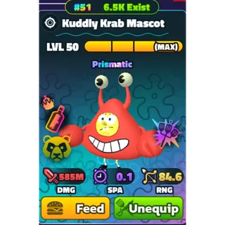 #51 Rainbow Kuddly Krab Mascot