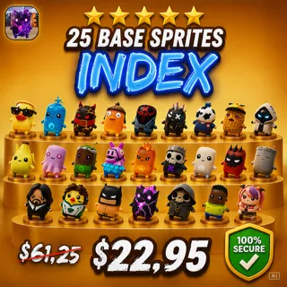 25 Base Sprites Bundle INDEX | Fortnite | 60% OFF
