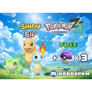 ✨SHINY KANTO STARTERS✨6IV⭐POKEMON LEGENDS ZA