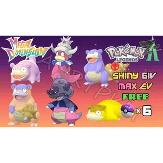 ✨COMBO 6 SHINY ALPHA SLOWPOKE & SLOWBRO & SLOWKING✨ 6IV MAXED EV⭐POKEMON LEGENDS ZA