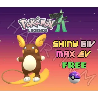 ✨SHINY ALOLAN RAICHU✨6IV MAX EV⭐POKEMON LEGENDS ZA