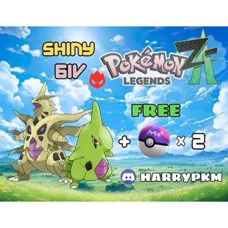 ✨COMBO 2 SHINY ALPHA LARVITAR AND TYRANITAR✨6IV MAX EV⭐POKEMON LEGENDS ZA