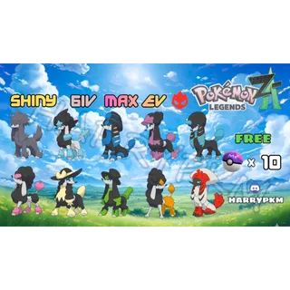 ✨COMBO 10 SHINY ALPHA FURFROU + 10 MASTERBALLS✨6IV MAX EV⭐POKEMON LEGENDS ZA