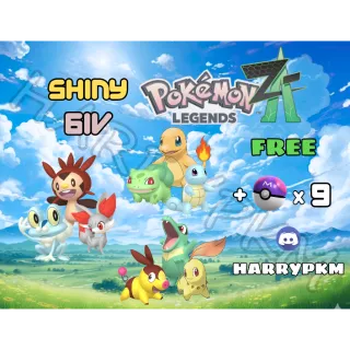 ✨COMBO 9 SHINY STARTERS✨6IV⭐POKEMON LEGENDS ZA