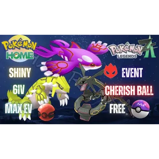 ✨COMBO 3 SHINY ALPHA GROUDON, RAYQUAZA, KYOGRE✨6IV MAX EV⭐HOME⭐POKEMON LEGENDS ZA
