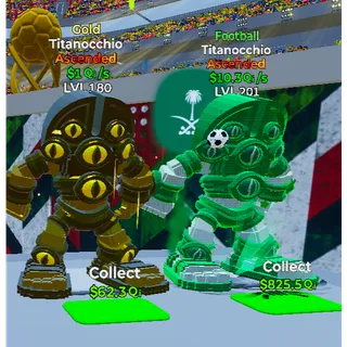 Fortnite Go Up For Brainrots Football,Gold Titanocchio