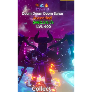 Fortnite Go Up For Brainrots Crystal Doom Doom Doom Sahur 3 Traits 462.5Qi Lv 400!