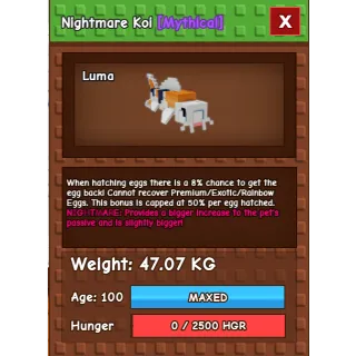 HUGE NIGHTMARE KOI 8 Percent Max