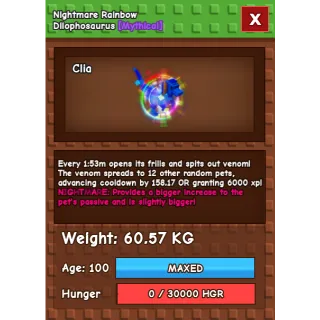 HUGE NIGHTMARE RAINBOW DILOPHOSAURUS