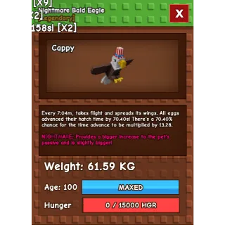 HUGE NIGHTMARE BALD EAGLE