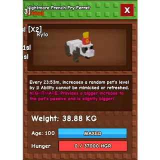 HUGE NIGHTMARE FRENCH FRY FERRET 