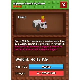 HUGE NIGHTMARE FRENCH FRY FERRET 