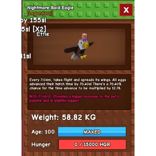 HUGE NIGHTMARE BALD EAGLE