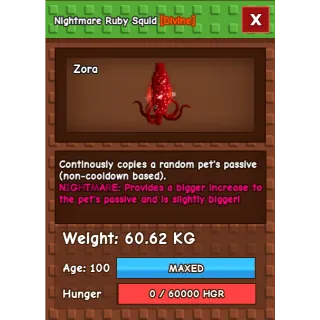 HUGE NIGHTMARE RUBY SQUID 