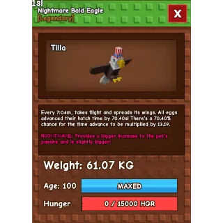 HUGE NIGHTMARE BALD EAGLE