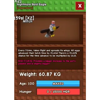 HUGE NIGHTMARE BALD EAGLE