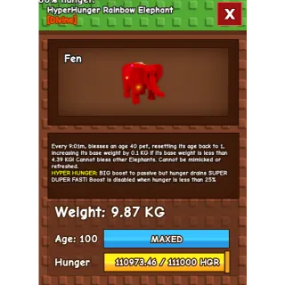 HYPERHUNGER RAINBOW ELEPHANT 