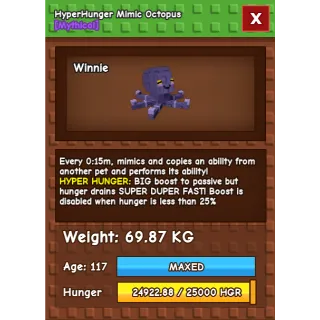 HYPERHUNGER MIMIC 15s cooldown 