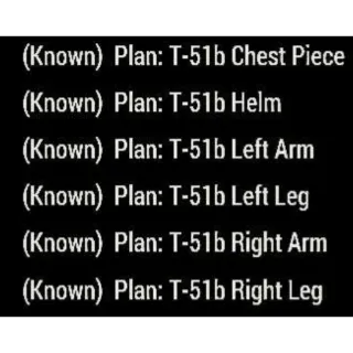 T51 POWER ARMOR PLANS  set