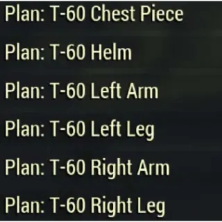 T60 POWER ARMOR PLANS