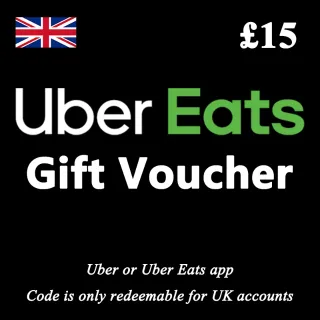 Uber Gift Card 15 GBP Uber Key UNITED KINGDOM