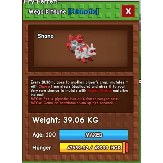 Mega Semi Huge Kitsune | 39.06kg