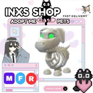 MFR HALLOWEEN WHITE SKELETON DOG 