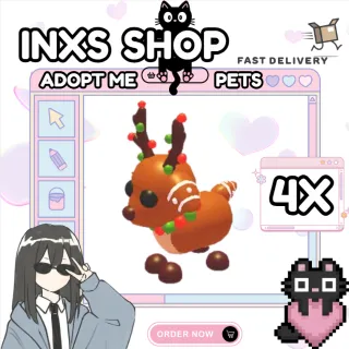 GINGERBREAD REINDEER 4X