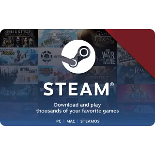 $10.00 Steam USA Gift card