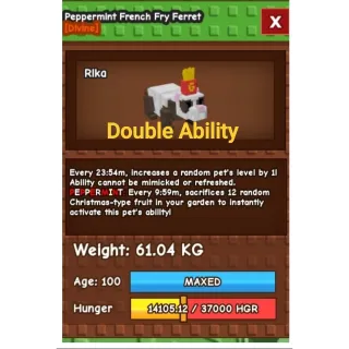 Huge Peppermint French Fry Ferret 60KG+ Grow A Garden