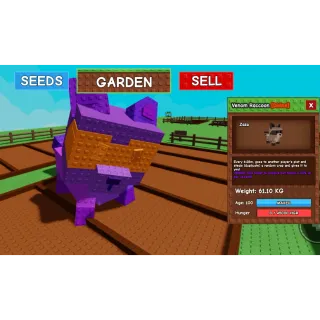 Huge Venom Raccoon 60/61 kg+ Grow A Garden