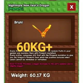 Nightmare New Year Dragon 60Kg+ Grow A Garden