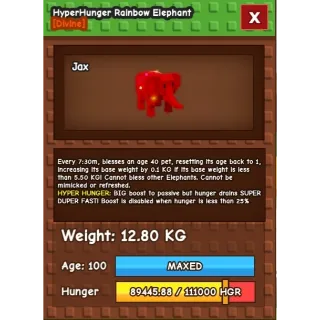Hyper hunger Rainbow Elephant 12.80 kg Grow A Garden