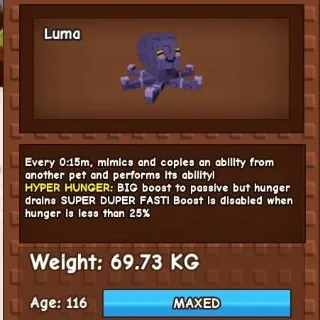 Huge 15 Sec Hyper Hunger Mimic Octopus 69kg+ Grow A Garden