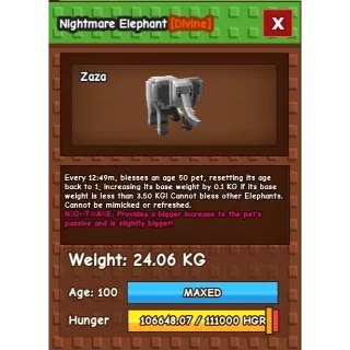 Nightmare Elephant Grow a Garden 24 KG+