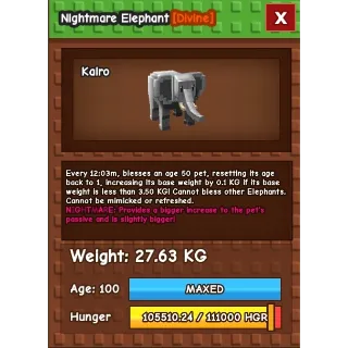 Nightmare Elephant Grow a Garden 27 KG+