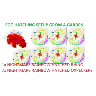 Egg hatching Setup Grow a Garden Rainbow hatched Rhino & Rainbow hatched Oxpeckers