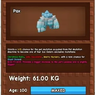 Huge Nightmare Ice Golem 60/61 KG+ Grow A Garden