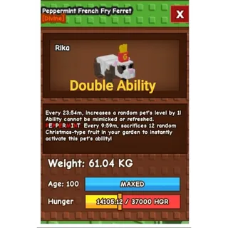 Huge Peppermint French Fry Ferret 60/61KG+ Grow A Garden