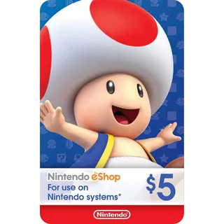 $5.00 Nintendo eShop USA Gift Card