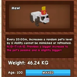 Huge Nightmare French Fry Ferret Grow A Garden max 20 minute Ability without any Toy